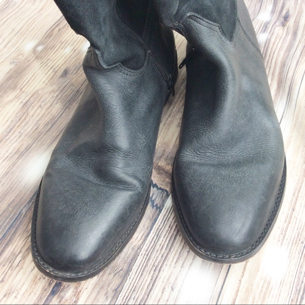 Faryl Robin Bruna Black Distressed Tall Moto Boots - Picture 7 of 8